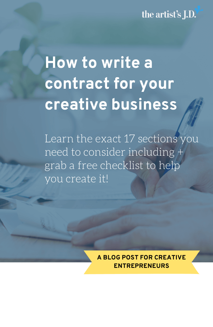 Contracts can be scary, but they are essential to every creative business. Click through to learn the 17 things you should consider including when you write your contract. Plus grab a checklist you can use to create your contract.