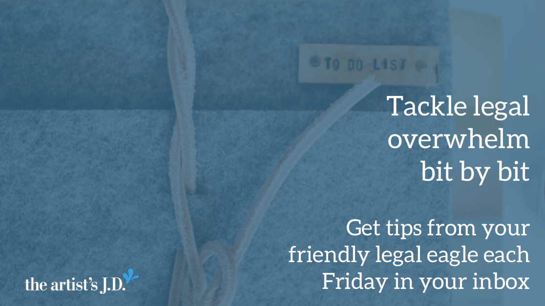 Overwhelmed by all the legal to-dos? Get a free legal tip each week in your inbox from your friendly legal eagle.