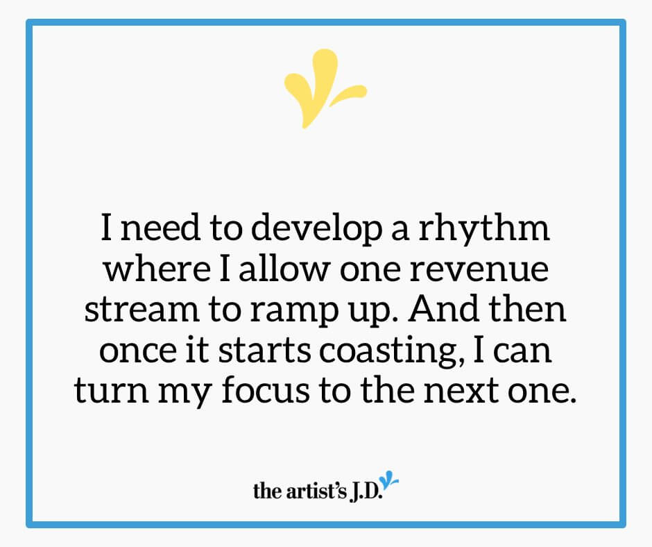 I’m taking these three rules I learned about "real" juggling and applying them to the multiple revenue streams I have in my creative business.