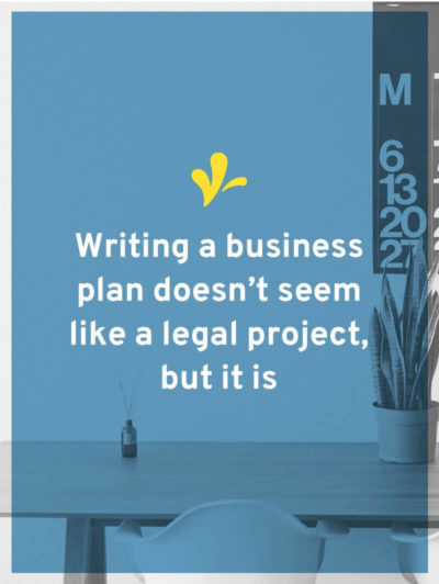Writing a business plan sounds like business basics, not legal. But it is because some legal projects waste your time and money if they don't move you forward.