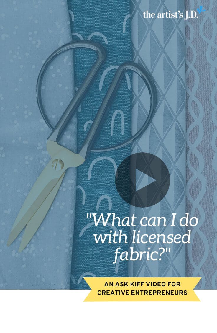 What can you do with licensed fabric? Is there a difference between what's legal and what's practical? Watch this video to learn what you can/should do.