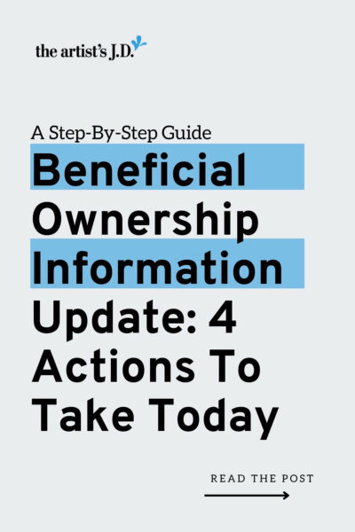 Grey background with the text: A step-by-step guide Beneficial Ownership Information Update: 4 Actions to Take Today